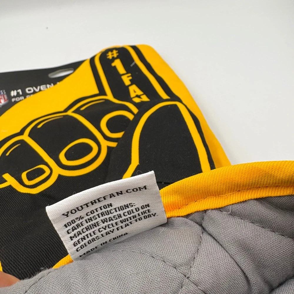 NFL Pittsburgh Steelers #1 Fan Oven Mitt Foam Finger Style‎ Yellow Black Cotton